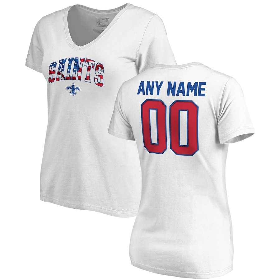 Women Customized New Orleans Saints NFL Pro Line by Fanatics Branded Any Name & Number Banner Wave V Neck T-Shirt White,We sell and wholesale Women Customized New Orleans Saints NFL Pro Line by Fanatics Branded Any Name & Number Banner Wave V Neck T-Shirt White on line form chian!